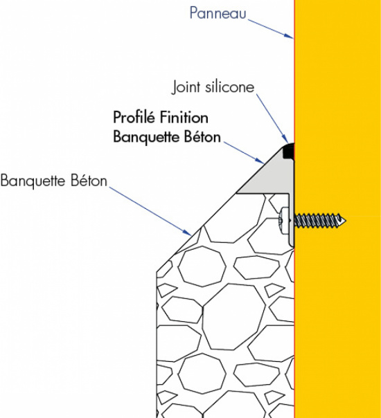 Montage finition banquette béton